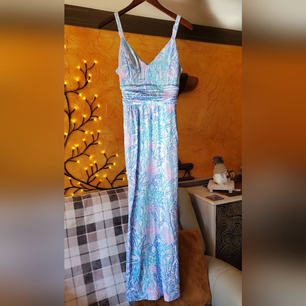 NWT Lilly Pulitzer Blake Pastel Maxi Dress Via Del Mar Size 10